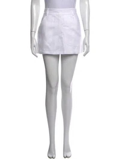 Pre-owned Dissh Linen Mini Skirt In White