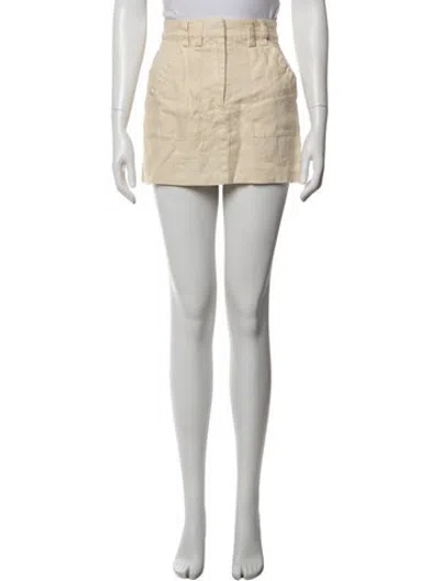 Pre-owned Dissh Linen Mini Skirt In Yellow