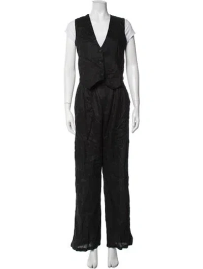 Pre-owned Dissh Linen Pant Set In Black