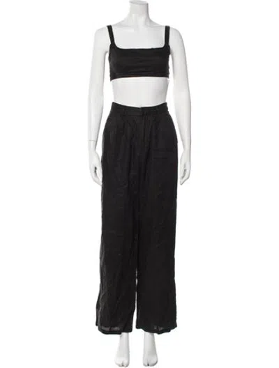 Pre-owned Dissh Linen Pant Set In Black/white
