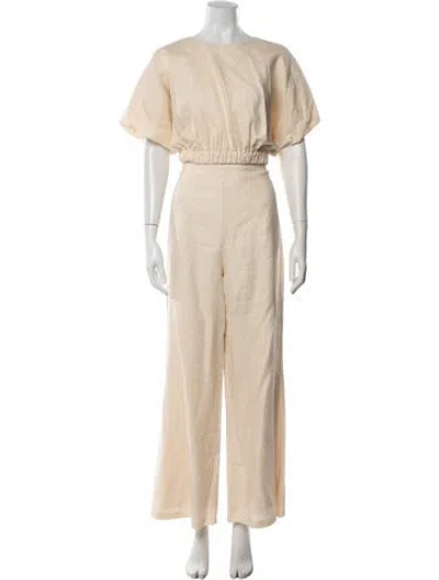 Pre-owned Dissh Linen Pant Set In Neutrals