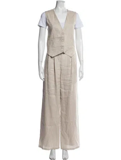 Pre-owned Dissh Linen Pant Set In Neutrals