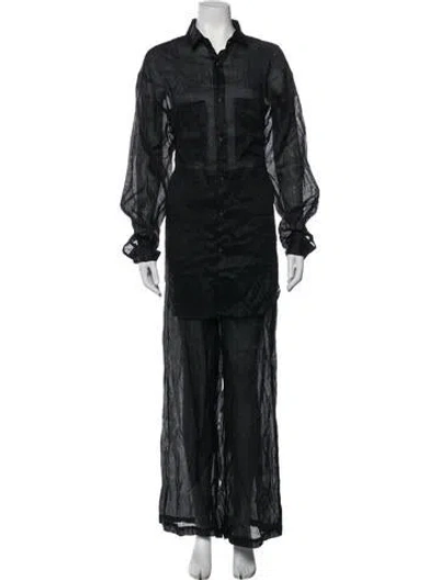 Pre-owned Dissh Linen Pant Set W/ Tags In Black