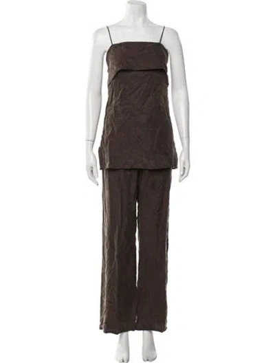 Pre-owned Dissh Linen Pant Set W/ Tags In Brown
