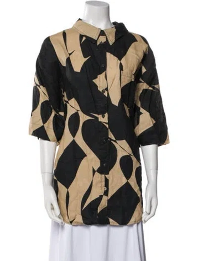 Pre-owned Dissh Linen Printed Tunic In Multi