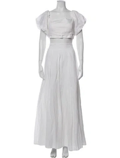Pre-owned Dissh Linen Ruffle Embellishment Skirt Set In Gray