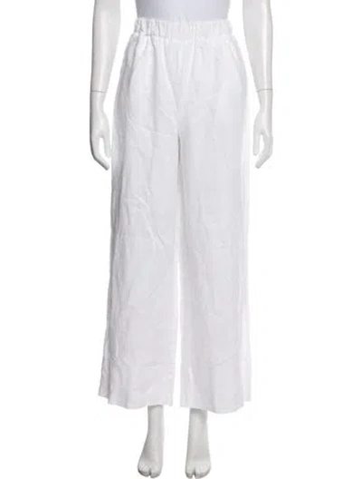 Pre-owned Dissh Linen Ruffle Embellishment Sweatpants In Neutrals