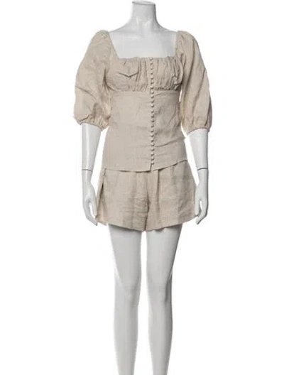 Pre-owned Dissh Linen Short Set In Neutrals