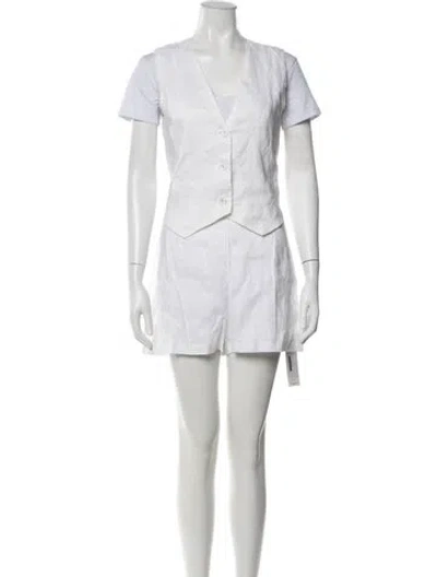 Pre-owned Dissh Linen Short Set In White