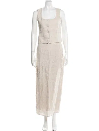 Pre-owned Dissh Linen Skirt Set W/ Tags In Neutral