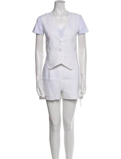 Pre-owned Dissh Linen Skirt Set In White