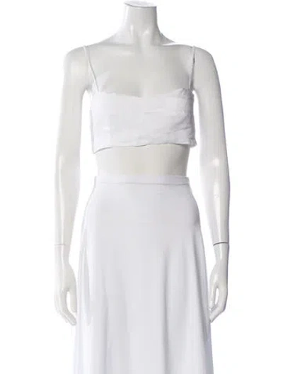 Pre-owned Dissh Linen Square Neckline Crop Top In Neutral