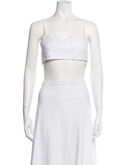 Pre-owned Dissh Linen Square Neckline Crop Top W/ Tags In Neutrals