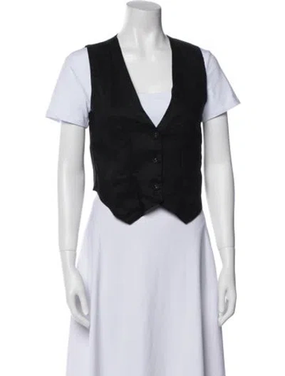 Pre-owned Dissh Linen Striped Vest In Black