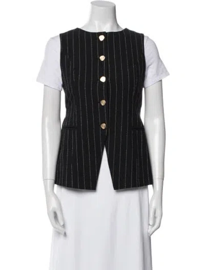 Pre-owned Dissh Linen Striped Vest In Black