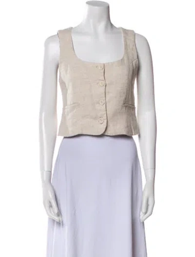 Pre-owned Dissh Linen Striped Vest In Neutral