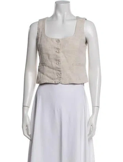 Pre-owned Dissh Linen Striped Vest In Neutrals