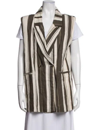 Pre-owned Dissh Linen Striped Vest In Neutrals