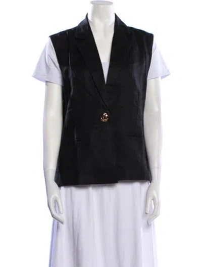 Pre-owned Dissh Linen Vest In Black