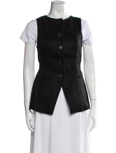 Pre-owned Dissh Linen Vest In Black