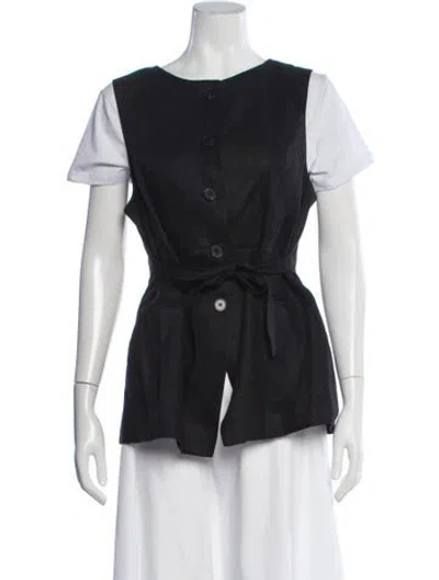Pre-owned Dissh Linen Vest In Black