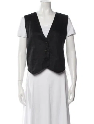 Pre-owned Dissh Linen Vest In Black
