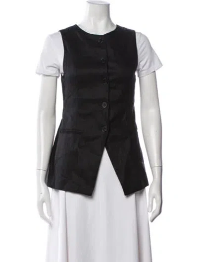 Pre-owned Dissh Linen Vest In Black