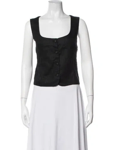 Pre-owned Dissh Linen Vest In Black