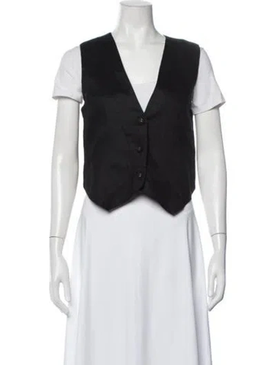 Pre-owned Dissh Linen Vest In Black