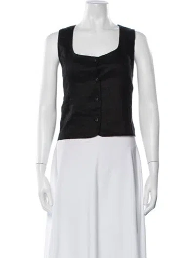 Pre-owned Dissh Linen Vest In Black