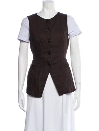 Pre-owned Dissh Linen Vest In Brown
