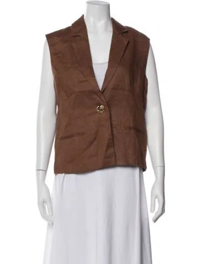 Pre-owned Dissh Linen Vest In Brown