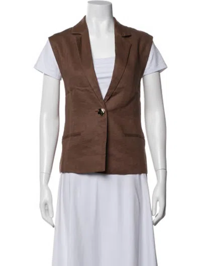 Pre-owned Dissh Linen Vest In Brown