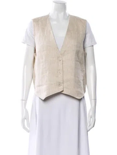 Pre-owned Dissh Linen Vest In Neutral