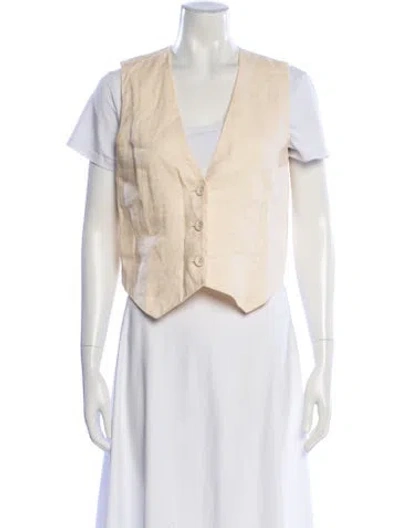 Pre-owned Dissh Linen Vest In Neutral