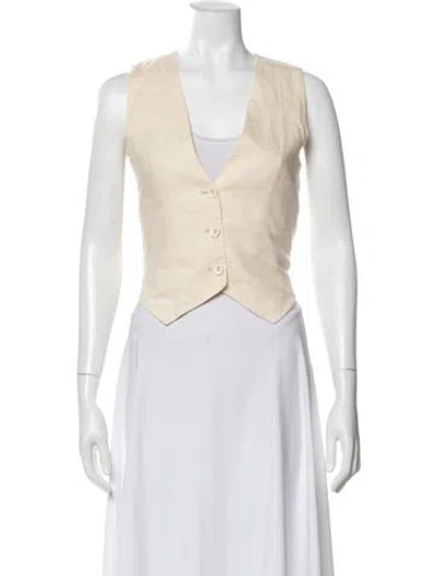 Pre-owned Dissh Linen Vest In Neutral