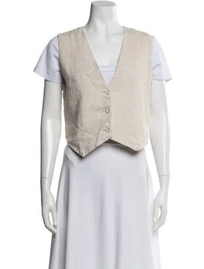 Pre-owned Dissh Linen Vest In Neutral