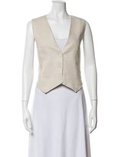 Pre-owned Dissh Linen Vest In Neutrals