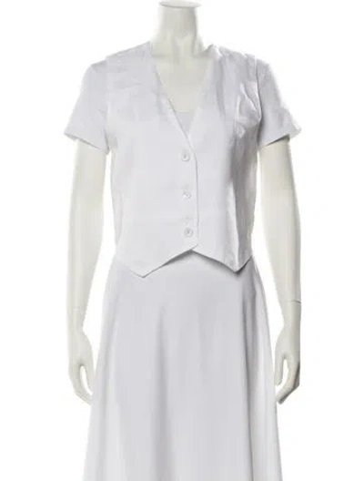 Pre-owned Dissh Linen Vest In White