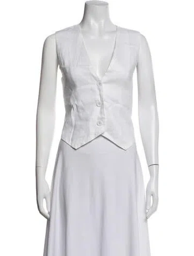 Pre-owned Dissh Linen Vest In White