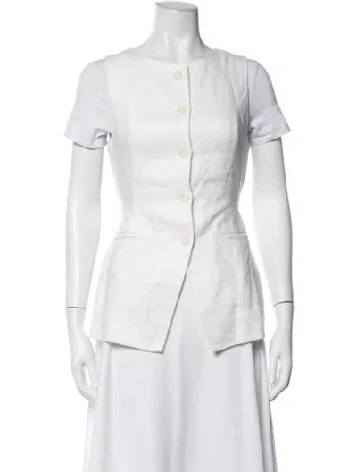 Pre-owned Dissh Linen Vest In White