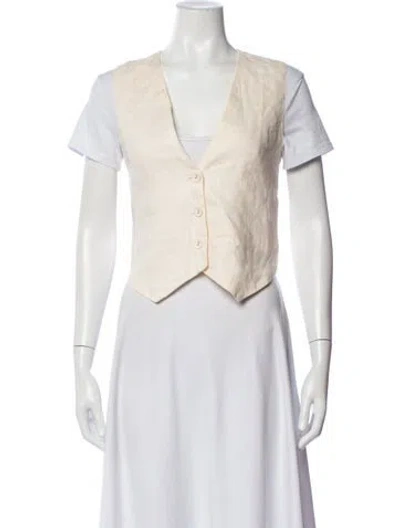 Pre-owned Dissh Linen Vest In White
