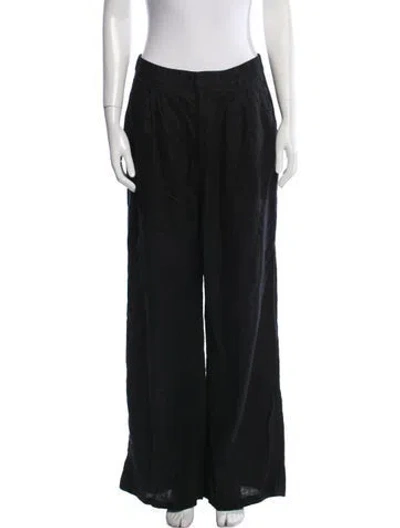Pre-owned Dissh Linen Wide Leg Pants In Black