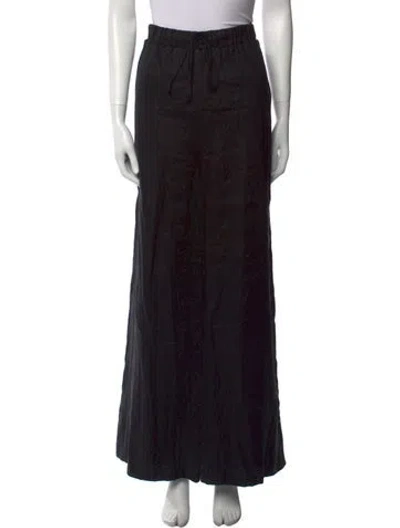 Pre-owned Dissh Linen Wide Leg Pants In Black