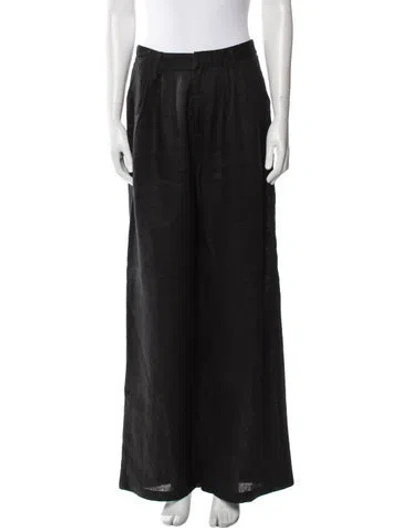 Pre-owned Dissh Linen Wide Leg Pants In Black
