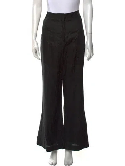 Pre-owned Dissh Linen Wide Leg Pants In Black