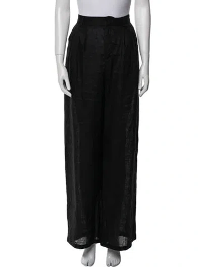 Pre-owned Dissh Linen Wide Leg Pants In Black