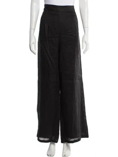 Pre-owned Dissh Linen Wide Leg Pants In Black
