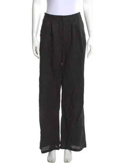 Pre-owned Dissh Linen Wide Leg Pants In Black