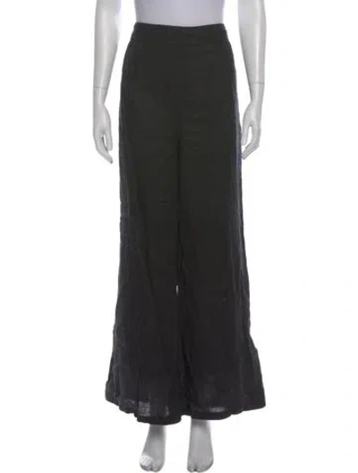 Pre-owned Dissh Linen Wide Leg Pants In Black